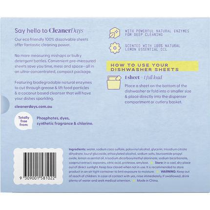 Dishwasher Detergent Sheets Lemon