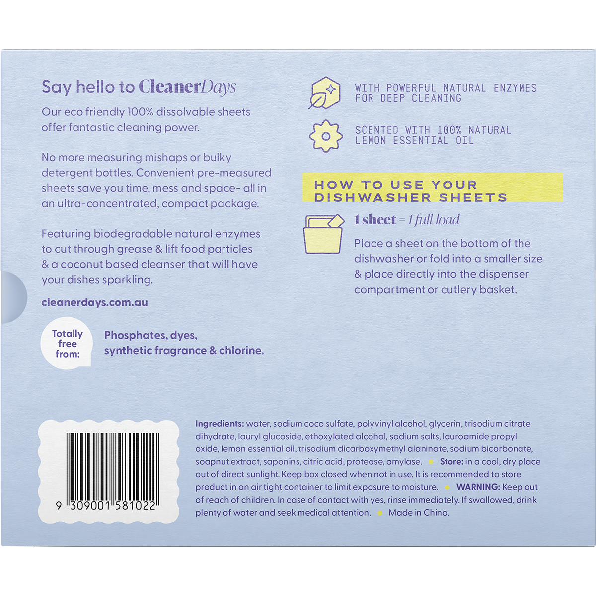 Dishwasher Detergent Sheets Lemon