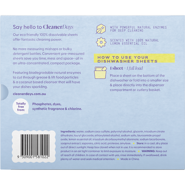 Dishwasher Detergent Sheets Lemon