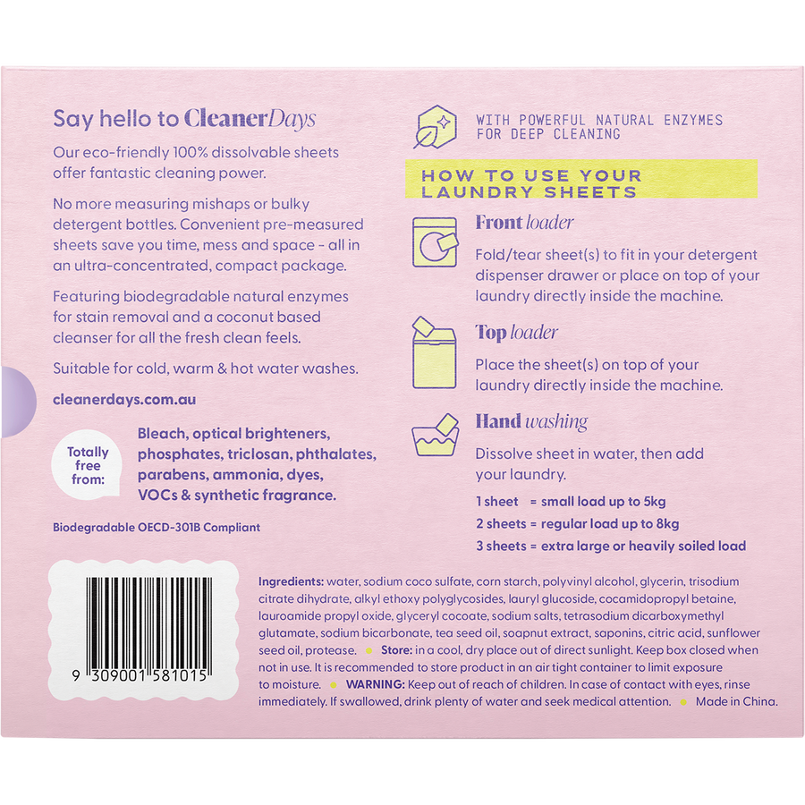 Laundry Detergent Sheets Fragrance Free
