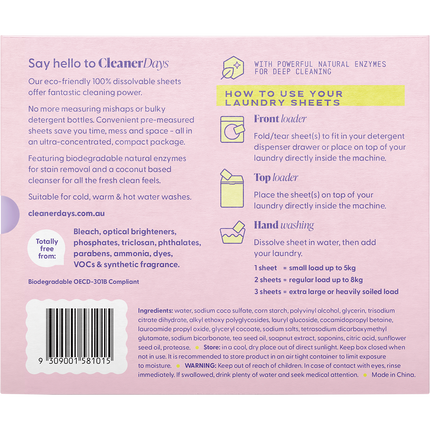 Laundry Detergent Sheets Fragrance Free