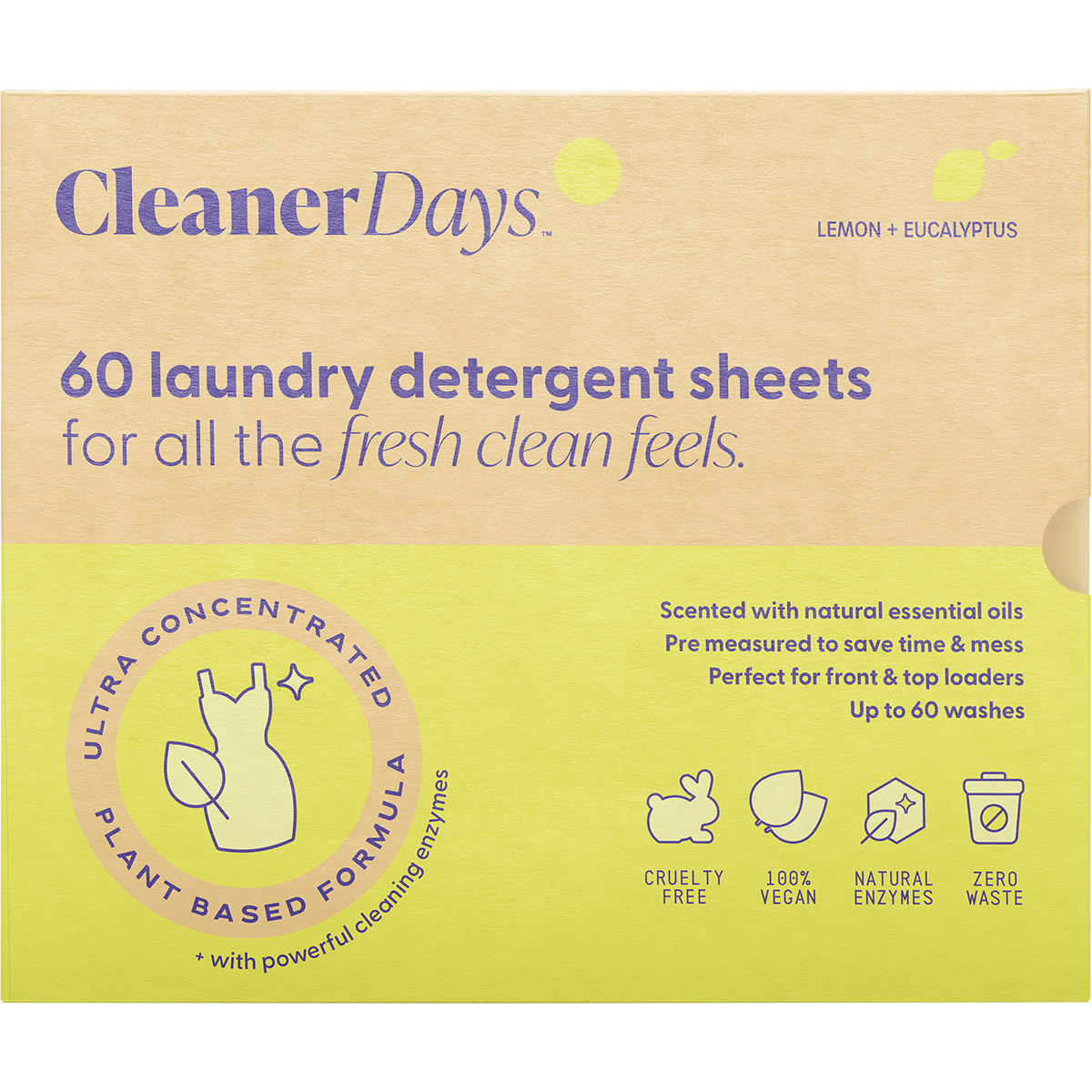 Laundry Detergent Sheets Lemon + Eucalyptus