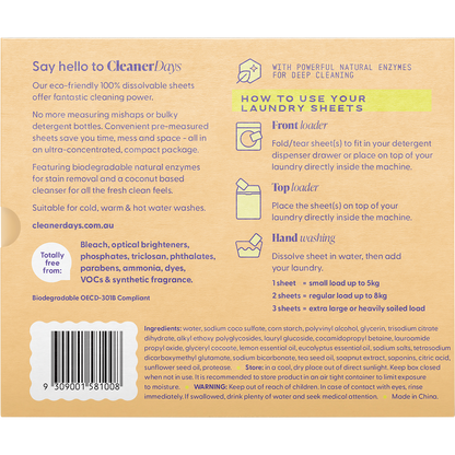 Laundry Detergent Sheets Lemon + Eucalyptus