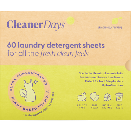 Laundry Detergent Sheets Lemon + Eucalyptus