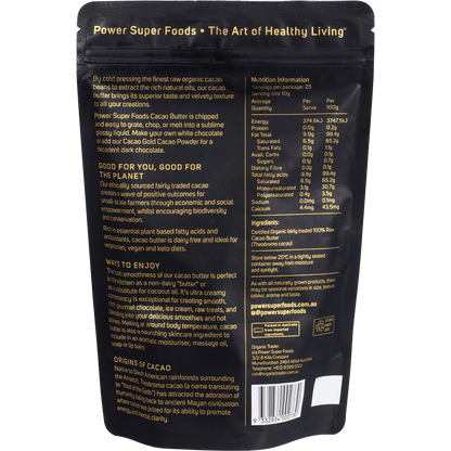 Cacao Gold Butter Chunks Raw Certified Organic