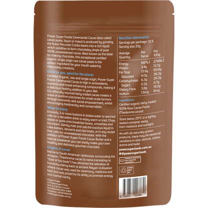 Cacao Paste Buttons Ceremonial Grade Certified Organic