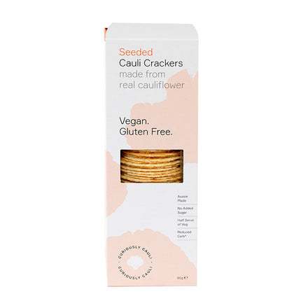 Curiously Cauli Crackers - Seeded 80g (Pack of 10)