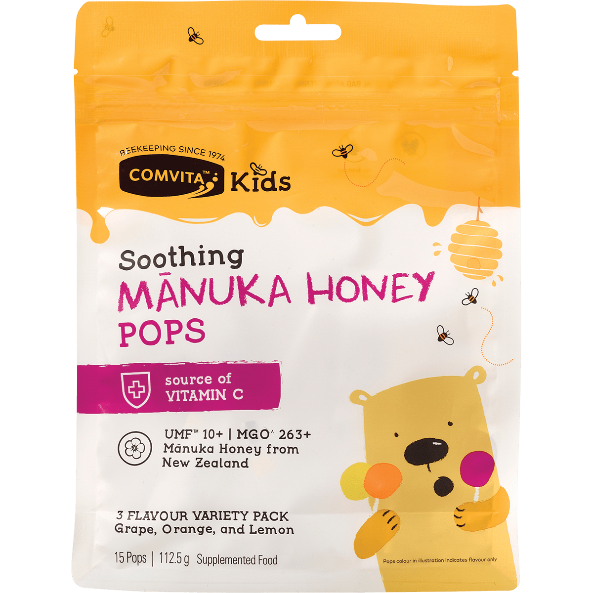 Soothing Manuka Honey Pops Kids 3 Flavour Pack UMF10+