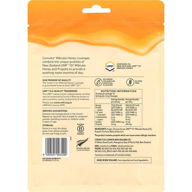 Manuka Honey Lozenges Zesty Lemon