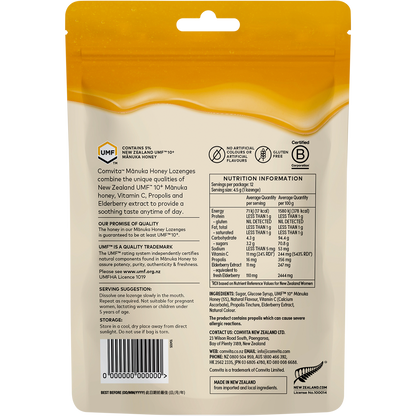Manuka Honey Lozenges Elderberry Extract & Vitamin C