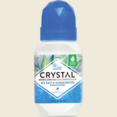 Crystal Mineral-Enriched Deodorant Roll-On, Sea Salt and Sandalwood, 66ml bottle