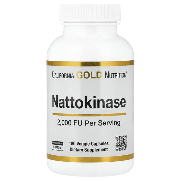 California Gold Nutrition Nattokinase Proteolytic Enzyme 2,000 FU bottle