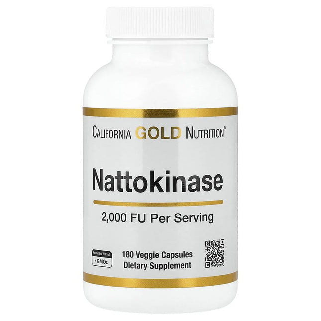 California Gold Nutrition Nattokinase Proteolytic Enzyme 2,000 FU bottle