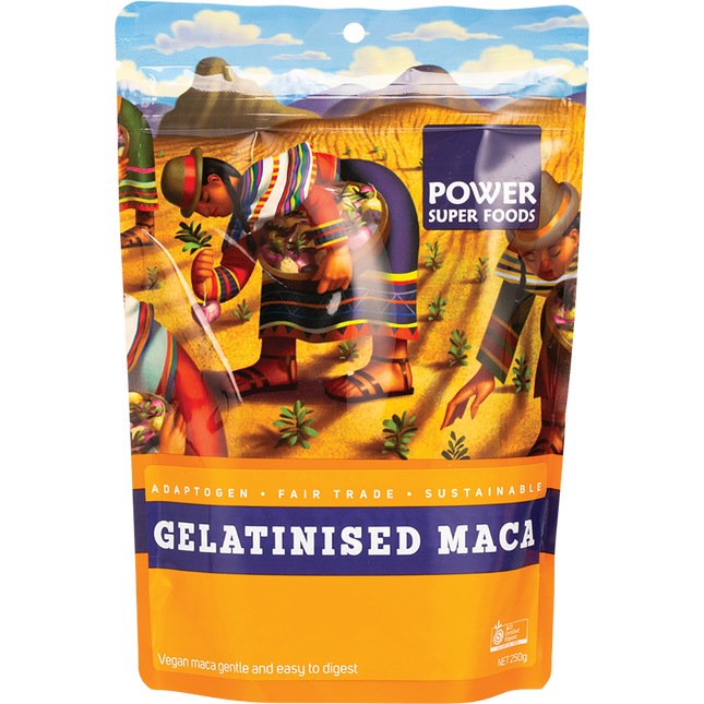 Certified organic gelatinised maca powder superfood supplement