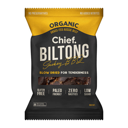 Chief Nutrition Chief Grass Fed Biltong - Smokey BBQ 90g (Pack of 6)