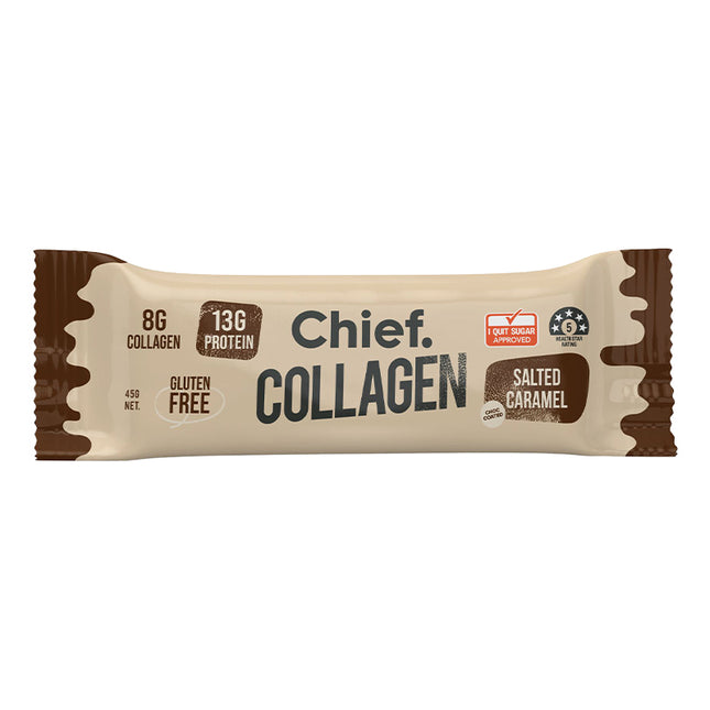 Chief Nutrition Collagen Protein Bar - Choc Salted Caramel 45g (Pack of 12)