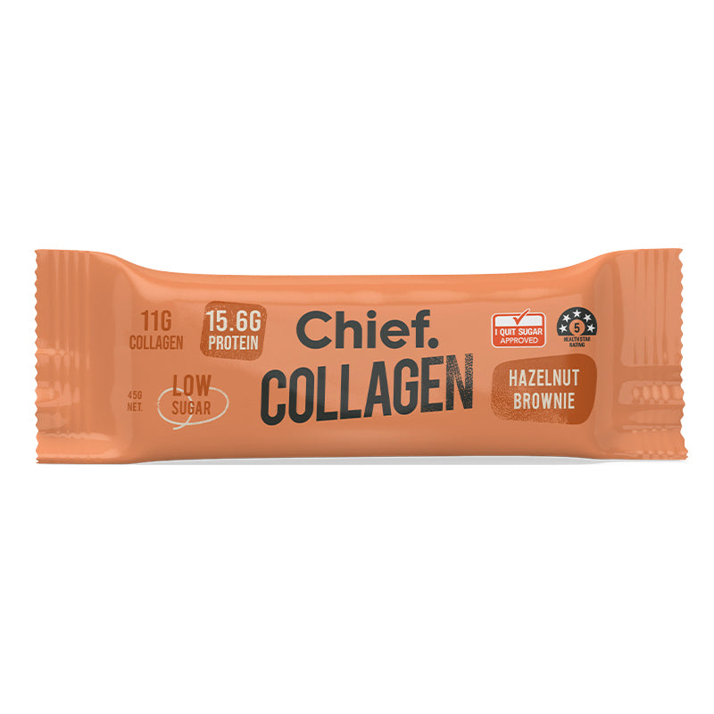 Chief Nutrition Collagen Protein Bar - Hazelnut Brownie 45g (Pack of 12)