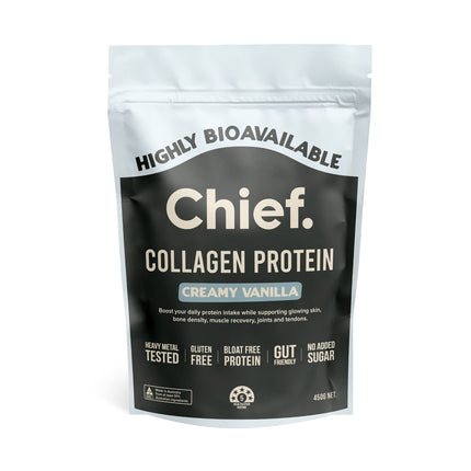 Chief Nutrition Grass-Fed Collagen Protein Powder - Creamy Vanilla 450g