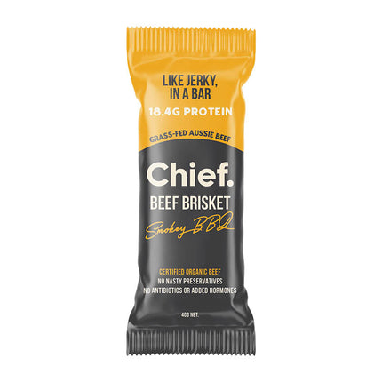 Chief Nutrition Chief Grass Fed Beef Bar - Smokey BBQ 40g (Pack of 12)