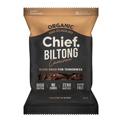 Chief Nutrition Grass Fed Biltong - Carnivore 90g (Pack of 6)