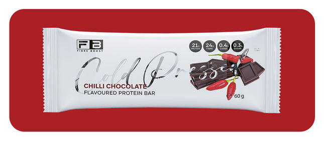 Fibre Boost Chilli Chocolate cold pressed protein bar single bar