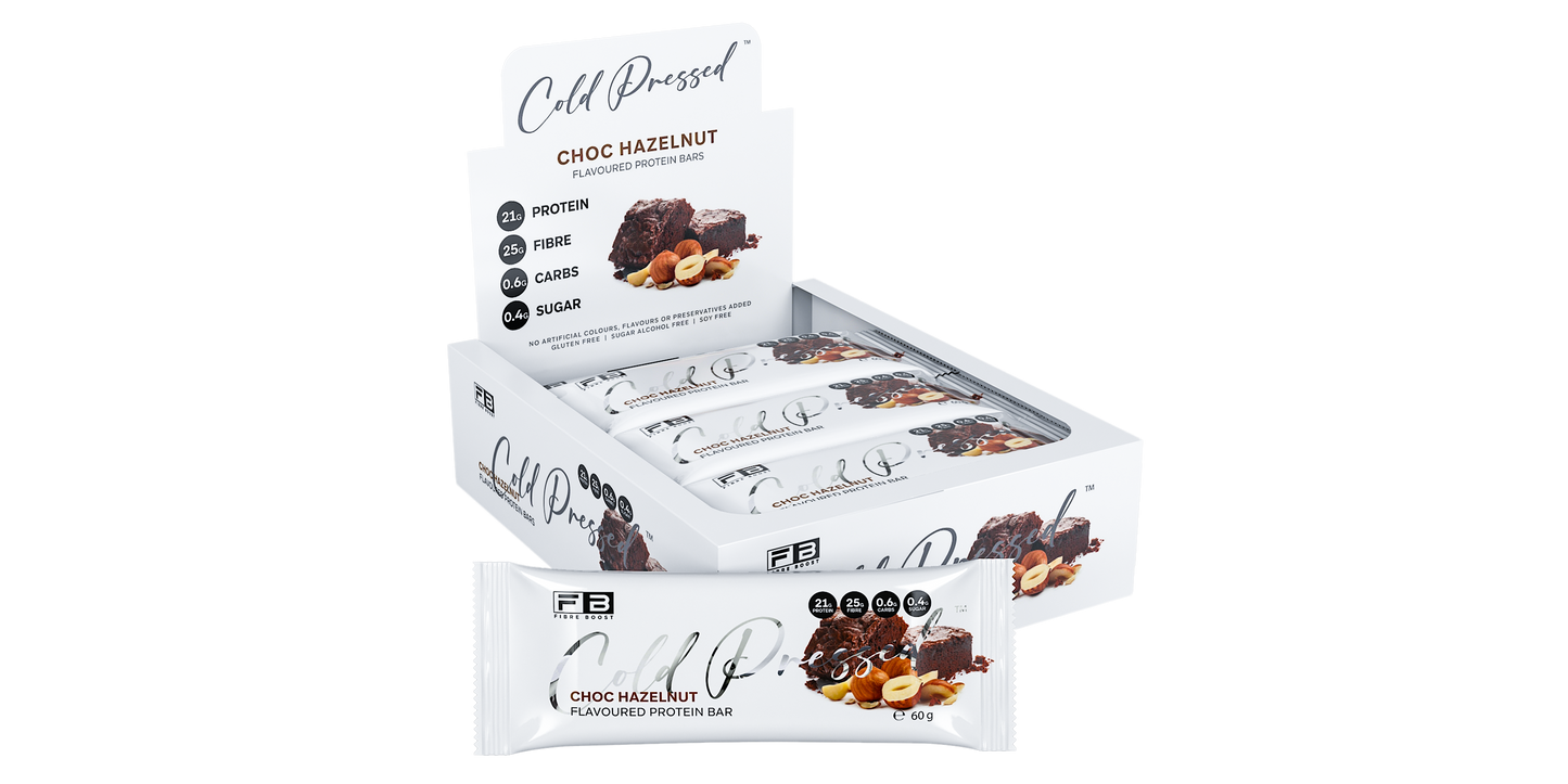Fibre Boost Cold Pressed Choc Hazelnut flavoured Protein Bar