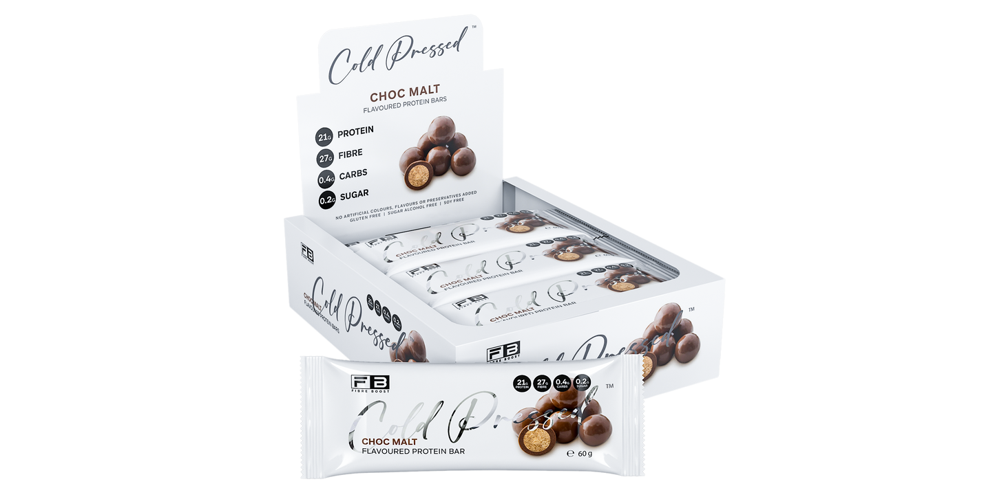Fibre Boost Cold Pressed Choc Malt flavoured Protein Bar