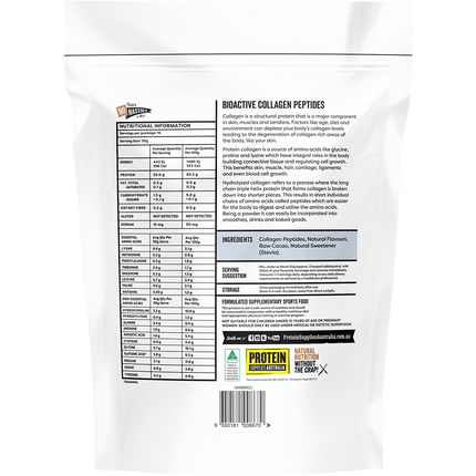 Chocolate-flavored collagen peptides from Protein Supplies Australia, perfect for boosting protein intake and promoting overall wellness.