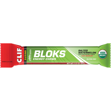 Clif Bloks energy chew package on a white background