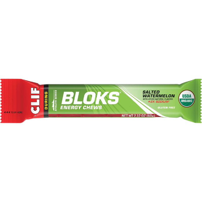 Clif Bloks energy chew package on a white background