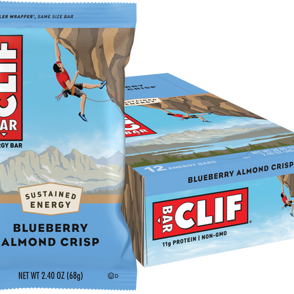 Clif blueberry almond crisp nutrition bar for sustained energy