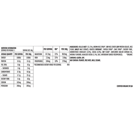 Nutrition label with detailed information on a white background