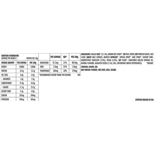 Nutrition label with detailed information on a white background