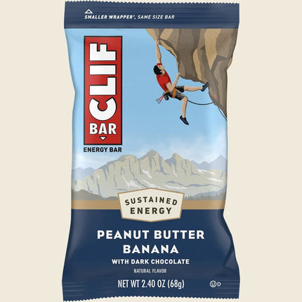 Clif energy bar peanut butter banana with dark chocolate 12x68g box