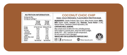 Fibre Boost Cold Pressed Coconut Choc Chip flavoured Protein Bar