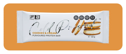 Fibre Boost Cold Pressed Cookies and Cream flavoured Protein Bar