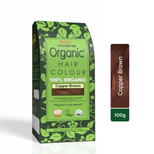 Radico organic hair colour in copper brown, 100g pack