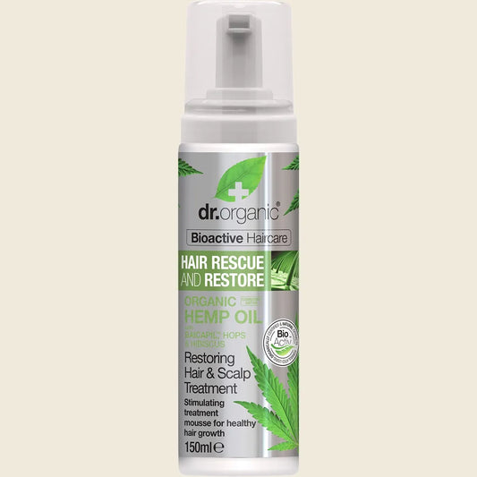 Dr. Organic Hair & Scalp Treatment Mousse Rescue Restore Hemp Oil 150ml