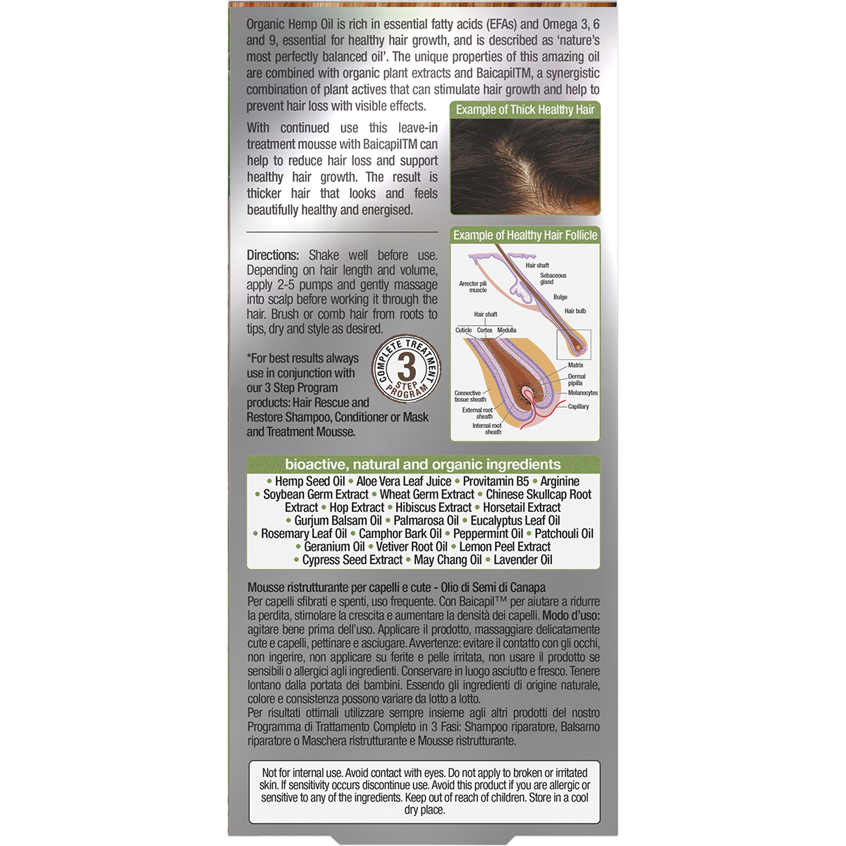 Hair & Scalp Treatment Mousse Rescue Restore Hemp Oil