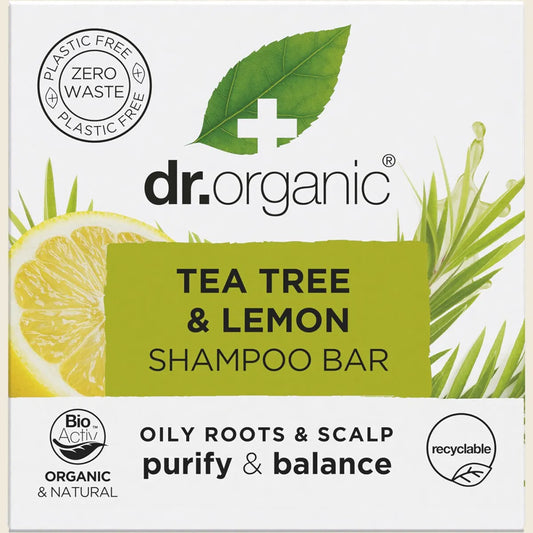 Dr. Organic Shampoo Bar Tea Tree & Lemon Oily Roots & Scalp 75g