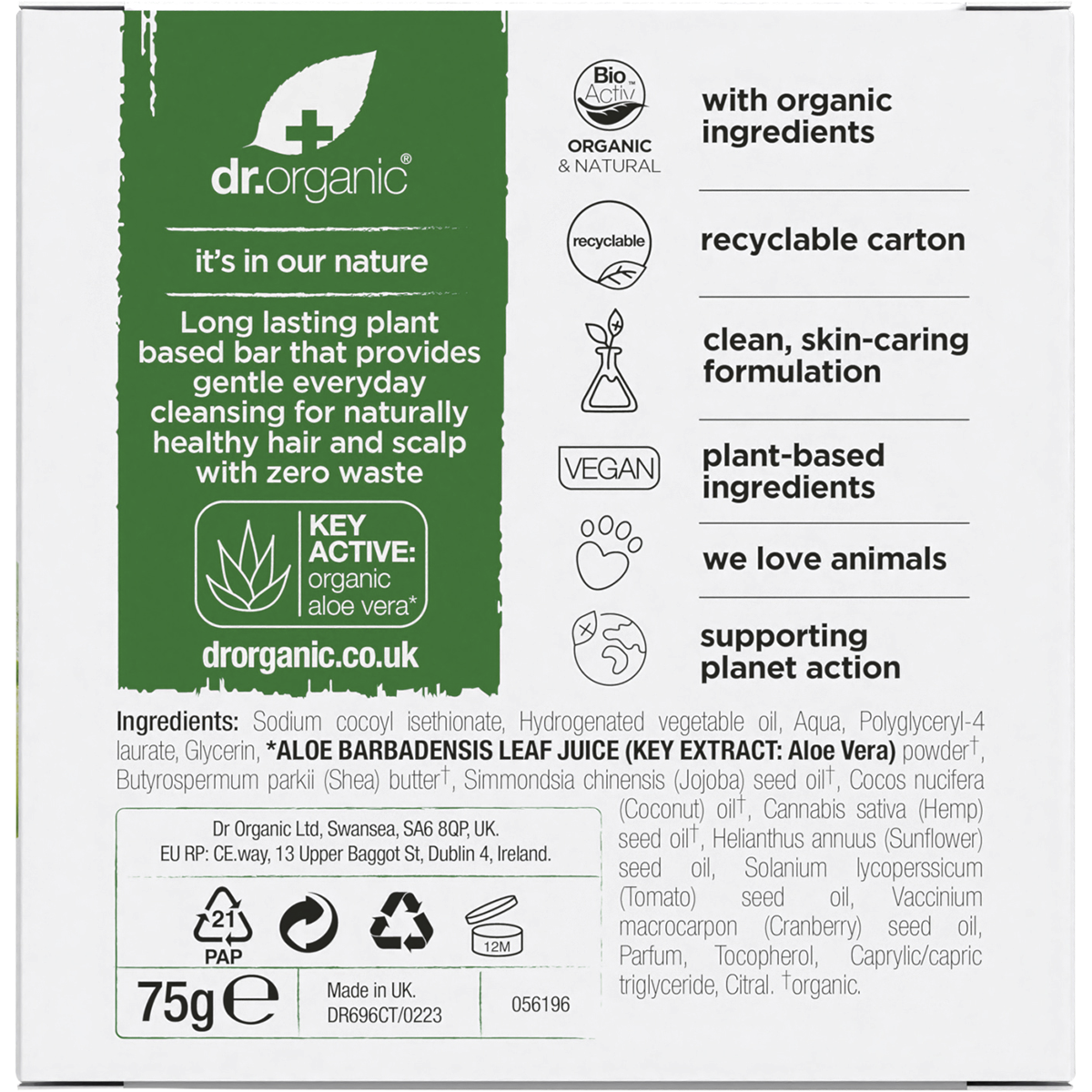 Shampoo & Conditioner Bar Aloe Vera & Shea All Hair