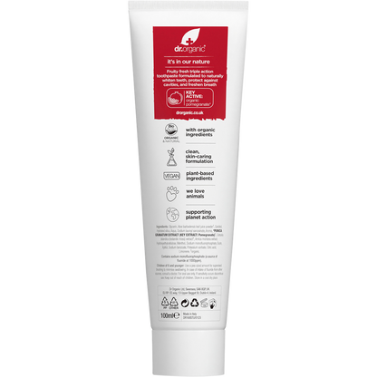 Toothpaste Whitening Organic Pomegranate