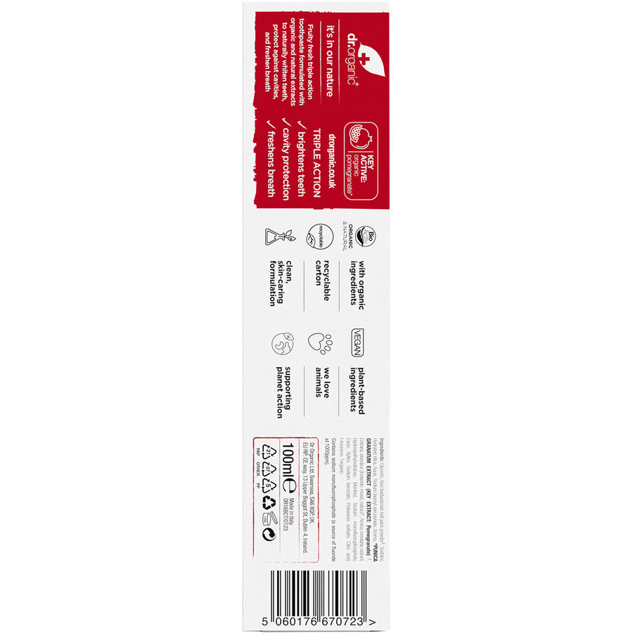 Toothpaste Whitening Organic Pomegranate