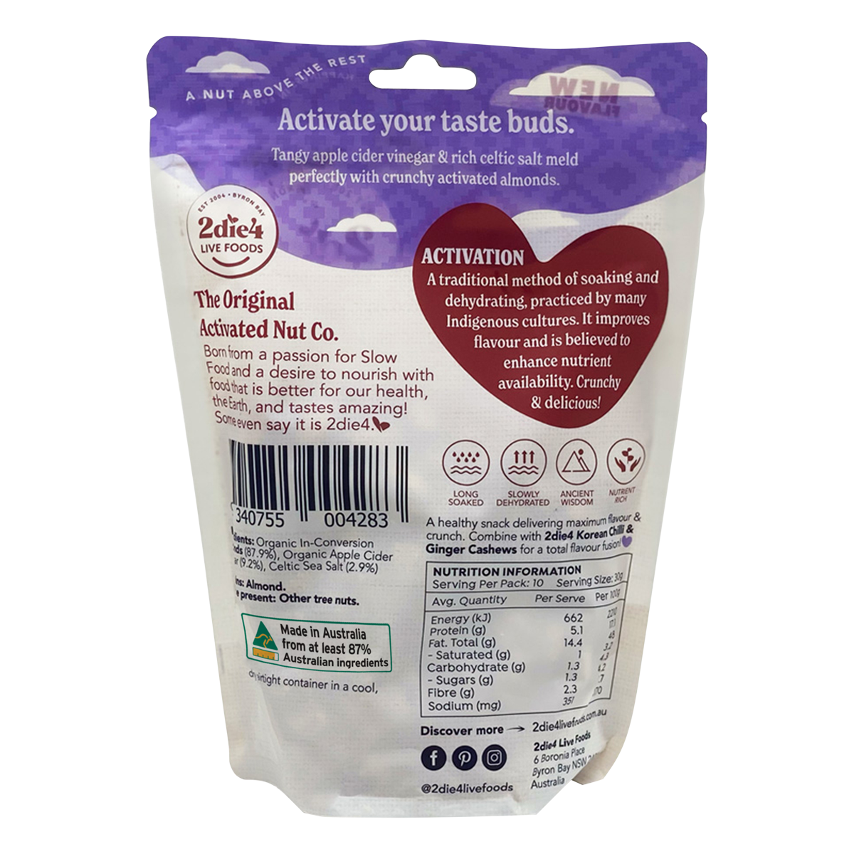 Organic Activated Celtic Salt & Vinegar Almonds