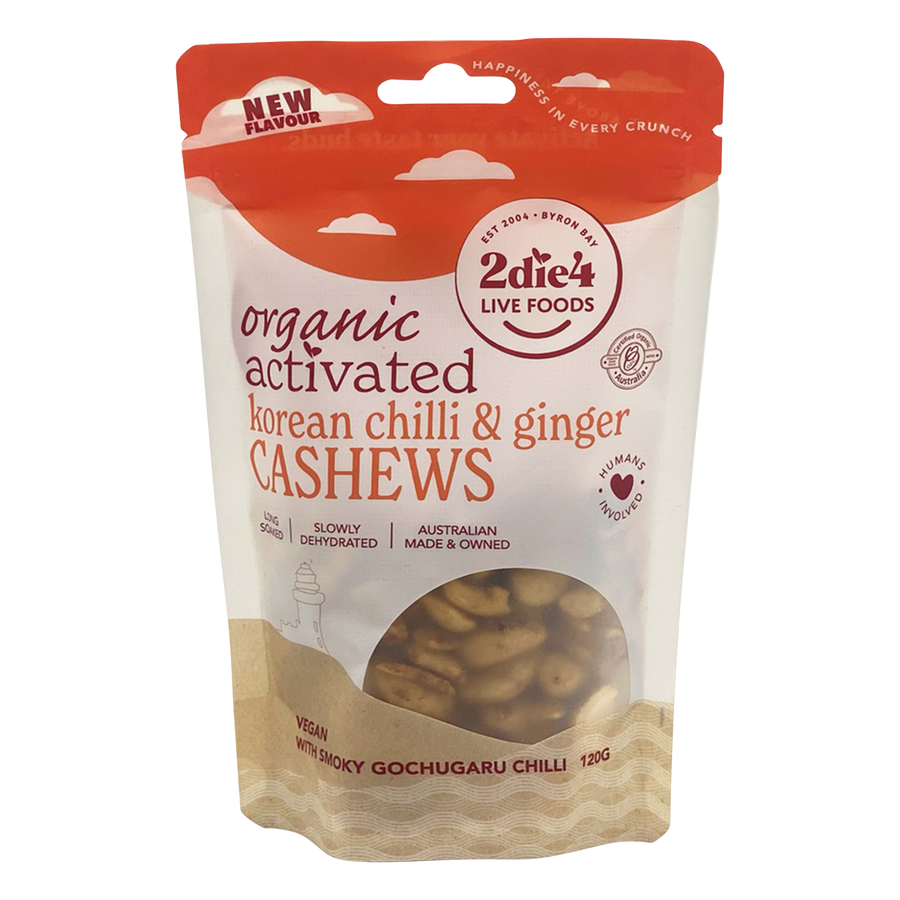 Organic Activated Korean Chilli & Ginger Cashews