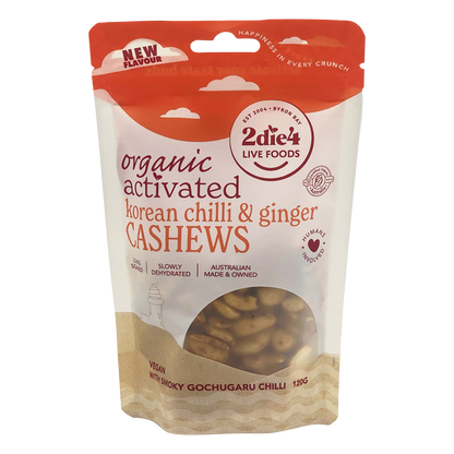 Organic Activated Korean Chilli & Ginger Cashews