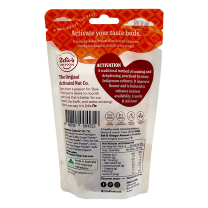 Organic Activated Korean Chilli & Ginger Cashews