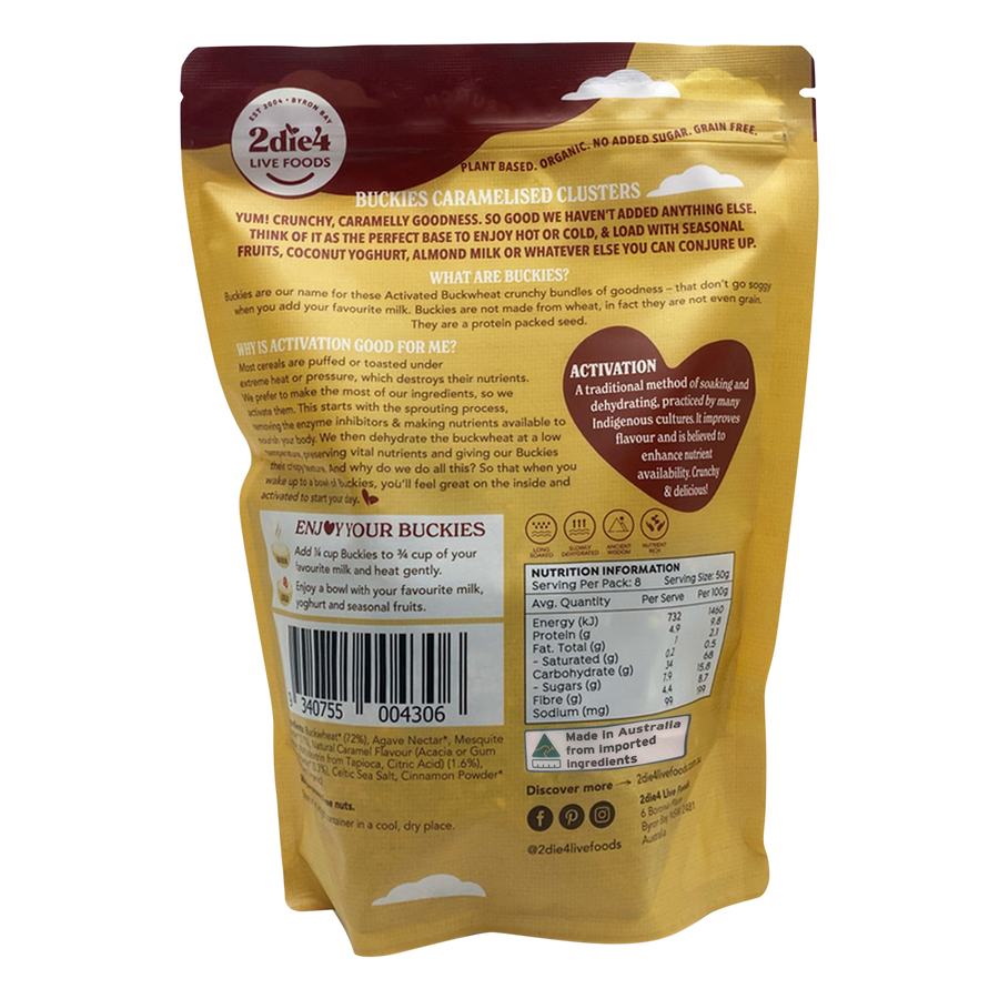 Organic Activated Buckies Caramelised Clusters