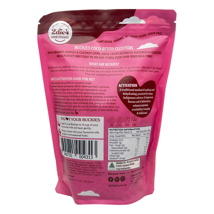 Organic Activated Buckies Coco-Berry Clusters