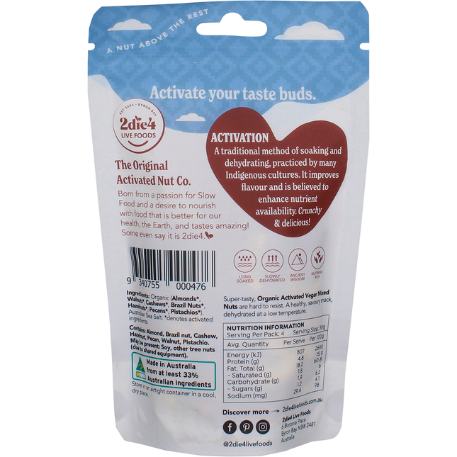 Organic Activated Mixed Nuts Vegan